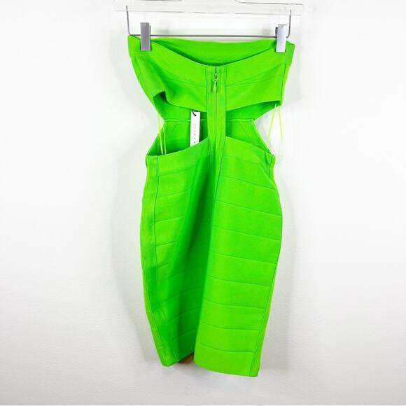 NWT Susana Monaco Bandage Tube Strapless Mini Dress XS Green Zing - Picture 3 of 8